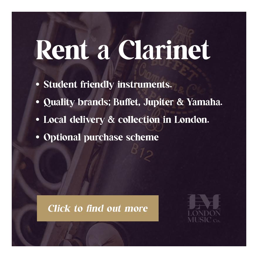 Rent a clarinet banner 2021
